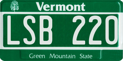 VT license plate LSB220