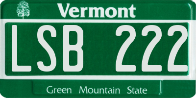 VT license plate LSB222