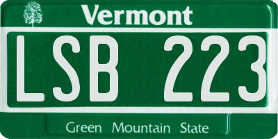 VT license plate LSB223