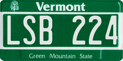 VT license plate LSB224