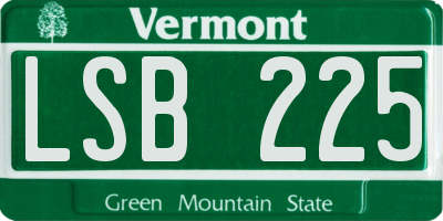 VT license plate LSB225