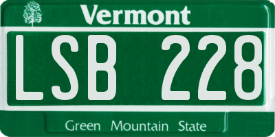 VT license plate LSB228