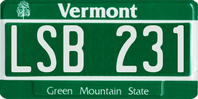 VT license plate LSB231