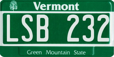 VT license plate LSB232