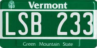 VT license plate LSB233