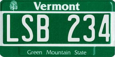 VT license plate LSB234