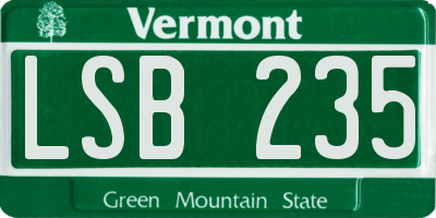 VT license plate LSB235