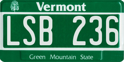 VT license plate LSB236