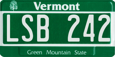 VT license plate LSB242