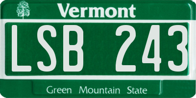VT license plate LSB243