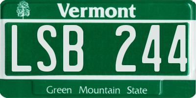 VT license plate LSB244