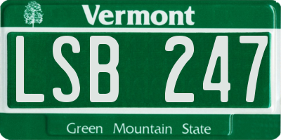 VT license plate LSB247