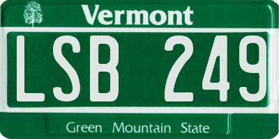 VT license plate LSB249