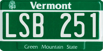 VT license plate LSB251