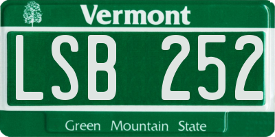 VT license plate LSB252