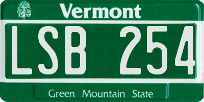 VT license plate LSB254