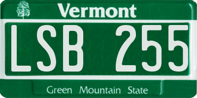 VT license plate LSB255