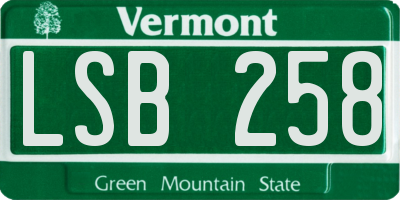 VT license plate LSB258