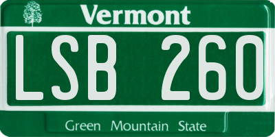 VT license plate LSB260