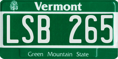 VT license plate LSB265