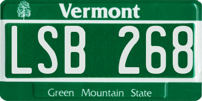 VT license plate LSB268
