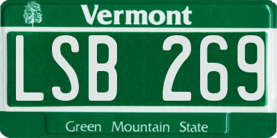 VT license plate LSB269
