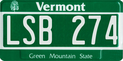 VT license plate LSB274