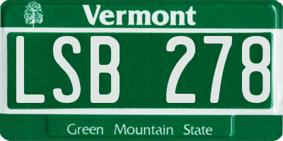 VT license plate LSB278
