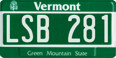 VT license plate LSB281