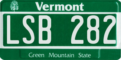 VT license plate LSB282
