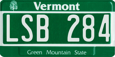 VT license plate LSB284