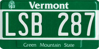 VT license plate LSB287