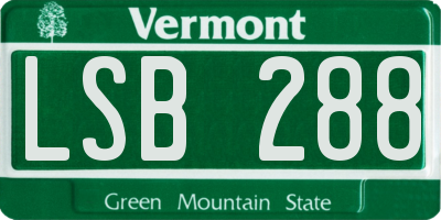 VT license plate LSB288