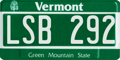 VT license plate LSB292