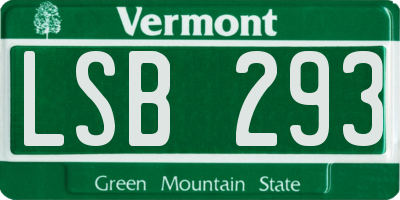 VT license plate LSB293
