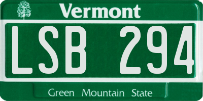 VT license plate LSB294