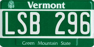 VT license plate LSB296