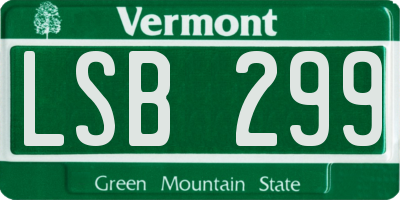 VT license plate LSB299