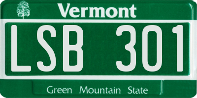 VT license plate LSB301