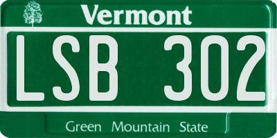 VT license plate LSB302
