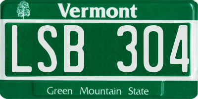VT license plate LSB304