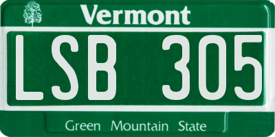 VT license plate LSB305