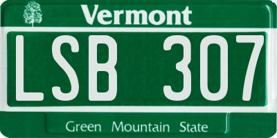VT license plate LSB307