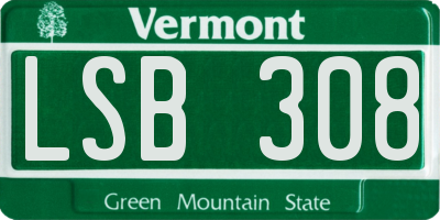 VT license plate LSB308