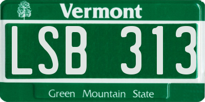 VT license plate LSB313