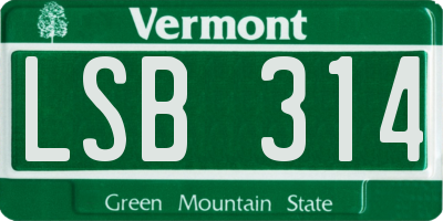 VT license plate LSB314