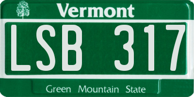 VT license plate LSB317