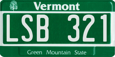 VT license plate LSB321