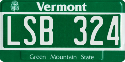 VT license plate LSB324
