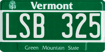 VT license plate LSB325
